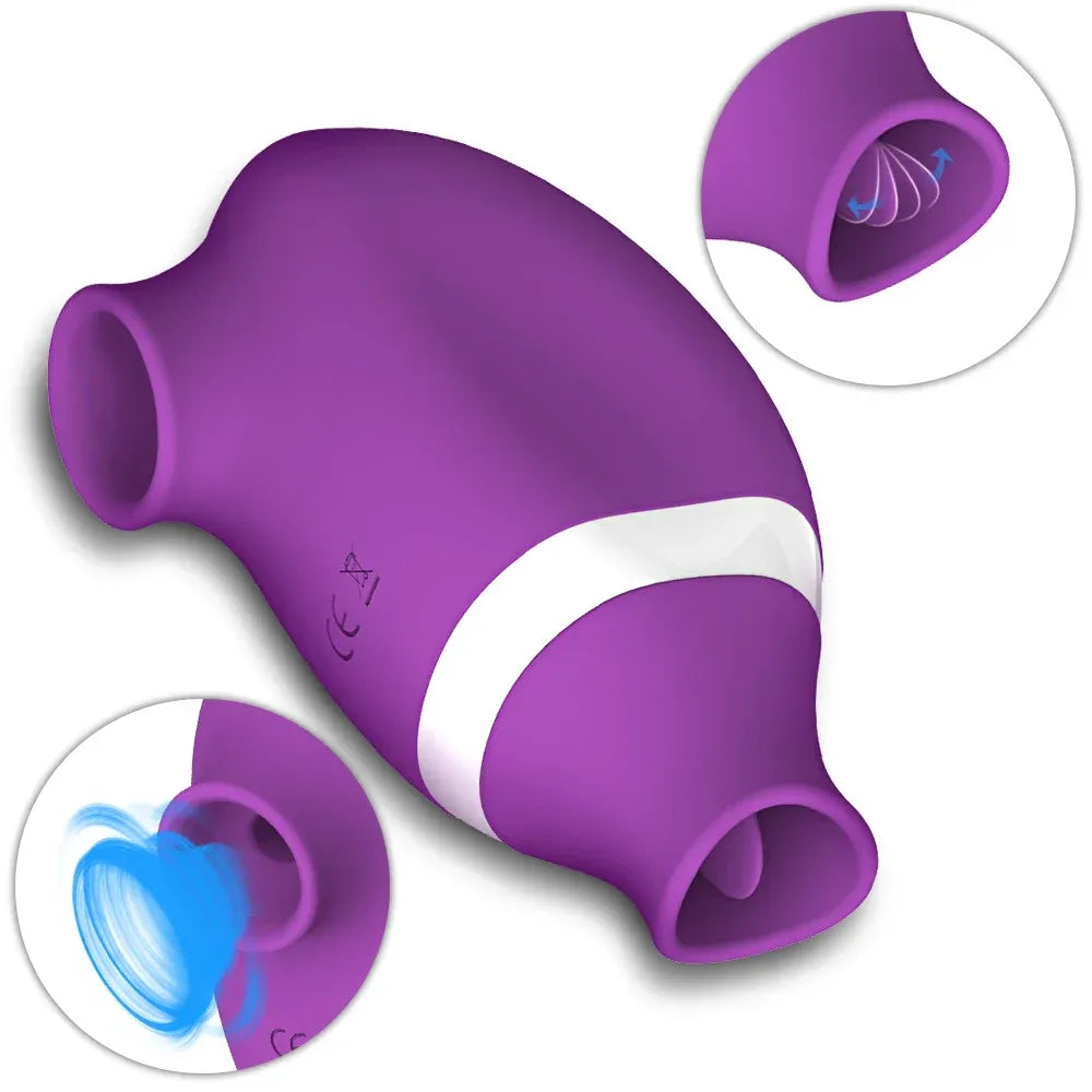 2 In 1 Clit Stimulator Sucking Licking Vibrator for Women