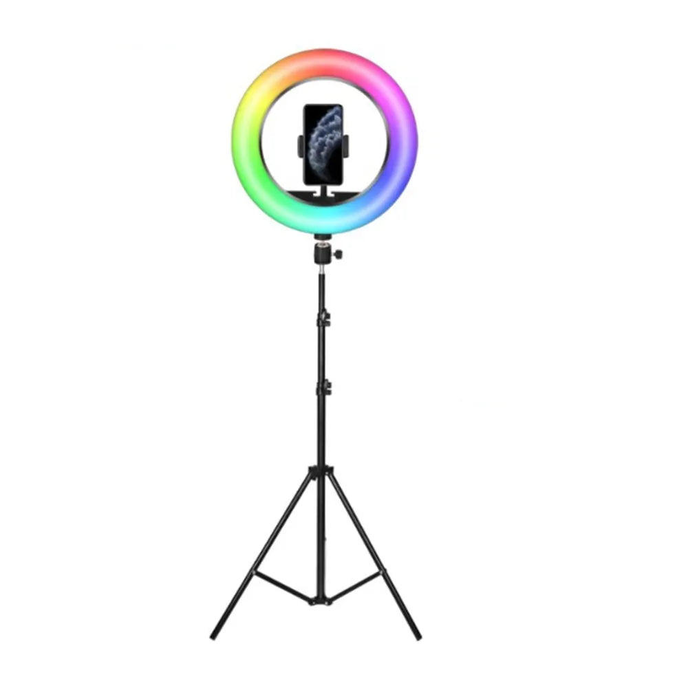 Vibe Geeks 26cm RGB LED Selfie Ring Fill Light with Tripod