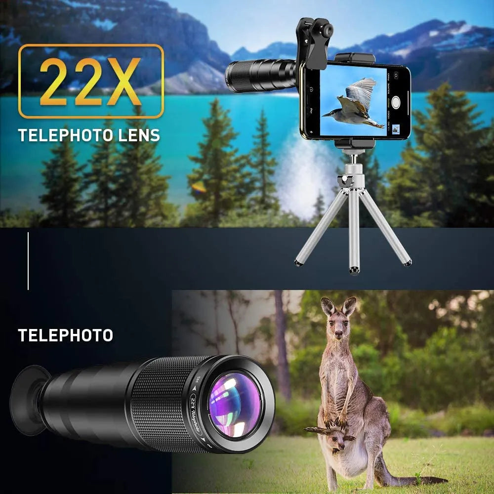 Vibe Geeks 4 - in - 1 Mobile Phone Camera Lens Kit 22x