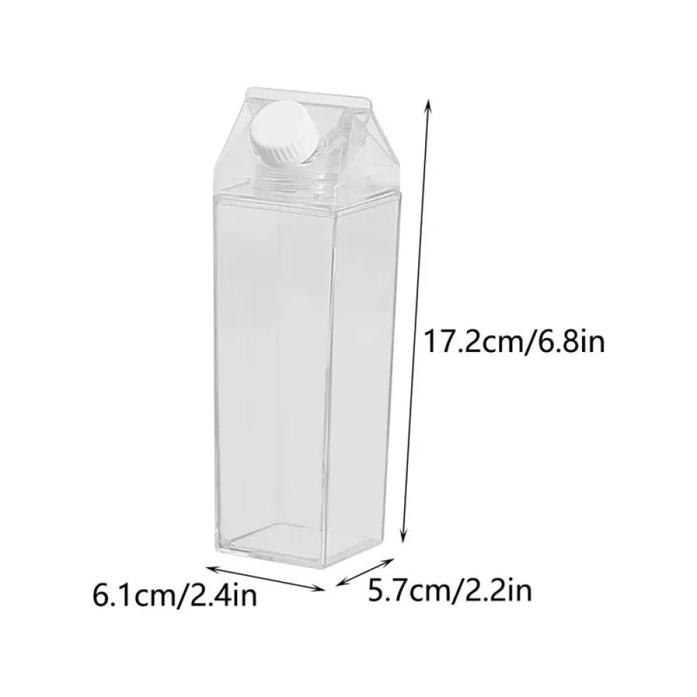 Vibe Geeks 500ml Transparent Milk Carton Designed Portable