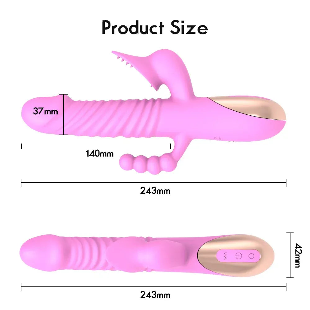3 In 1 Thrusting Sucker Vibrator For Women