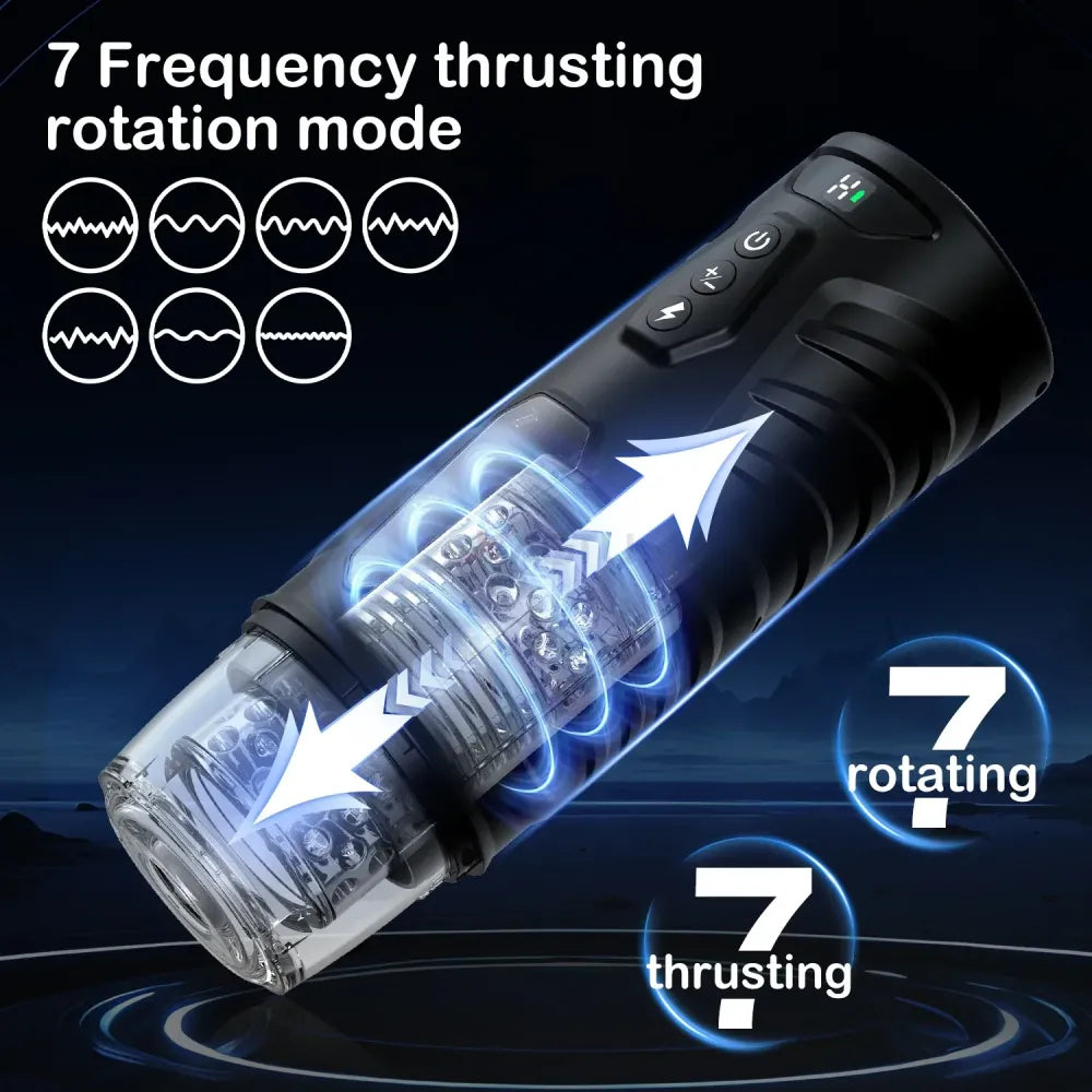 7 Inch Thrusting Rotating Male Masturbator for Electric