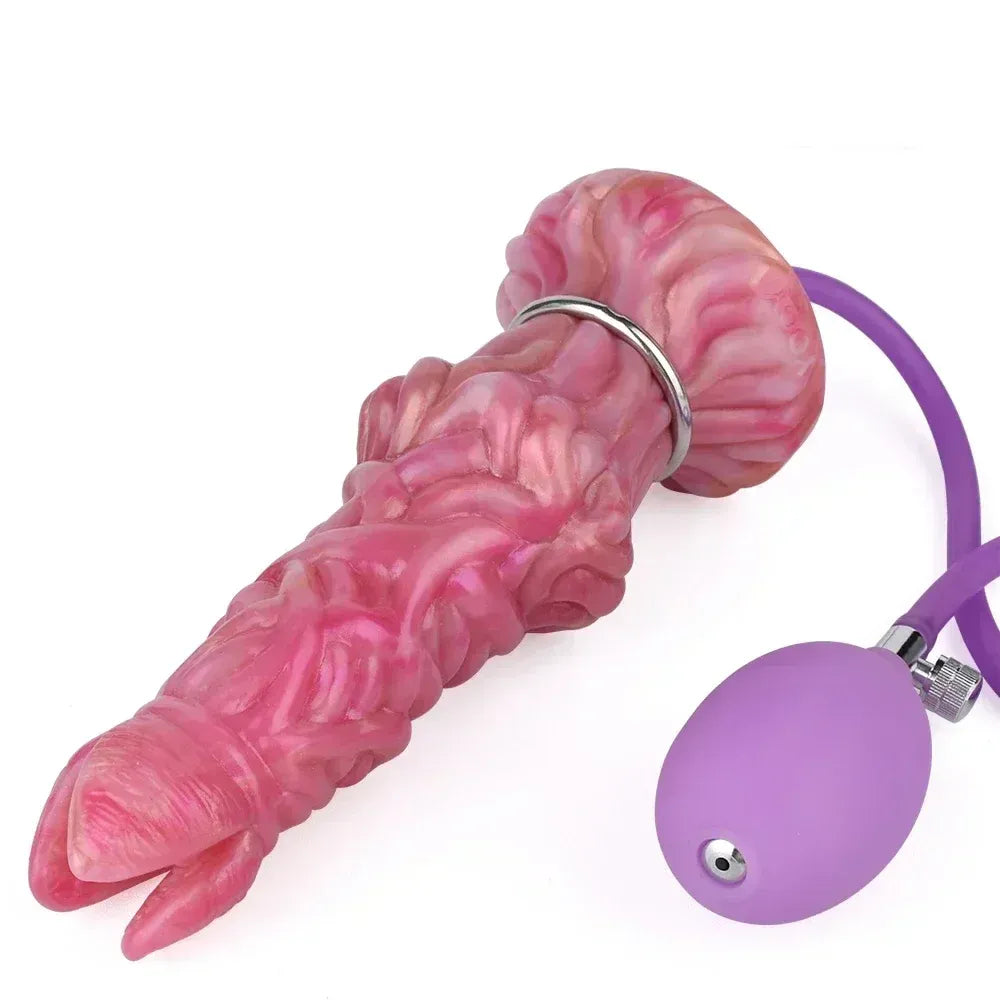 8 Inch Luminous Dildo With Inflatable Pump & 5 Eggs