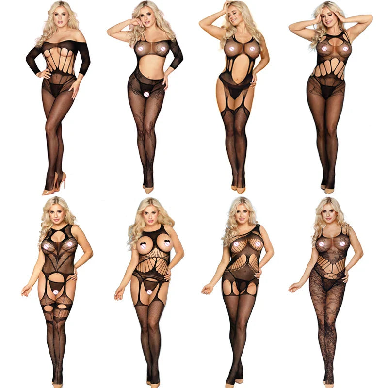 Open Crotch Body Stocking Alluring Lingerie For Women Adult