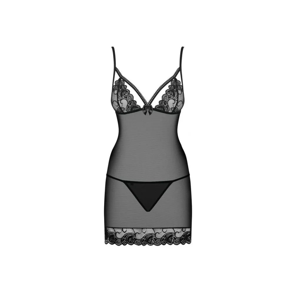 Babydoll By Obsessive Wonderia L/Xl Black L/Xl