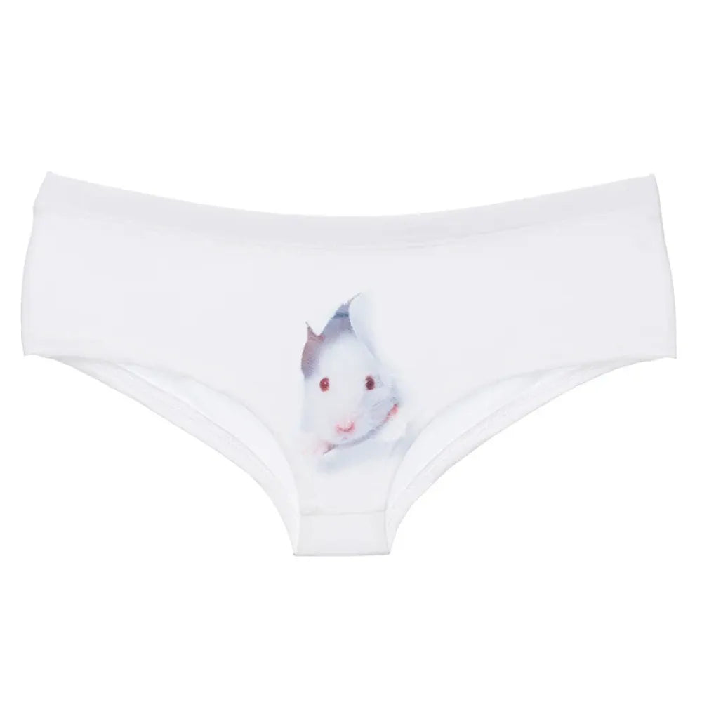 DeanFire Cartoon White Mouse Funny Print Kawaii Panties
