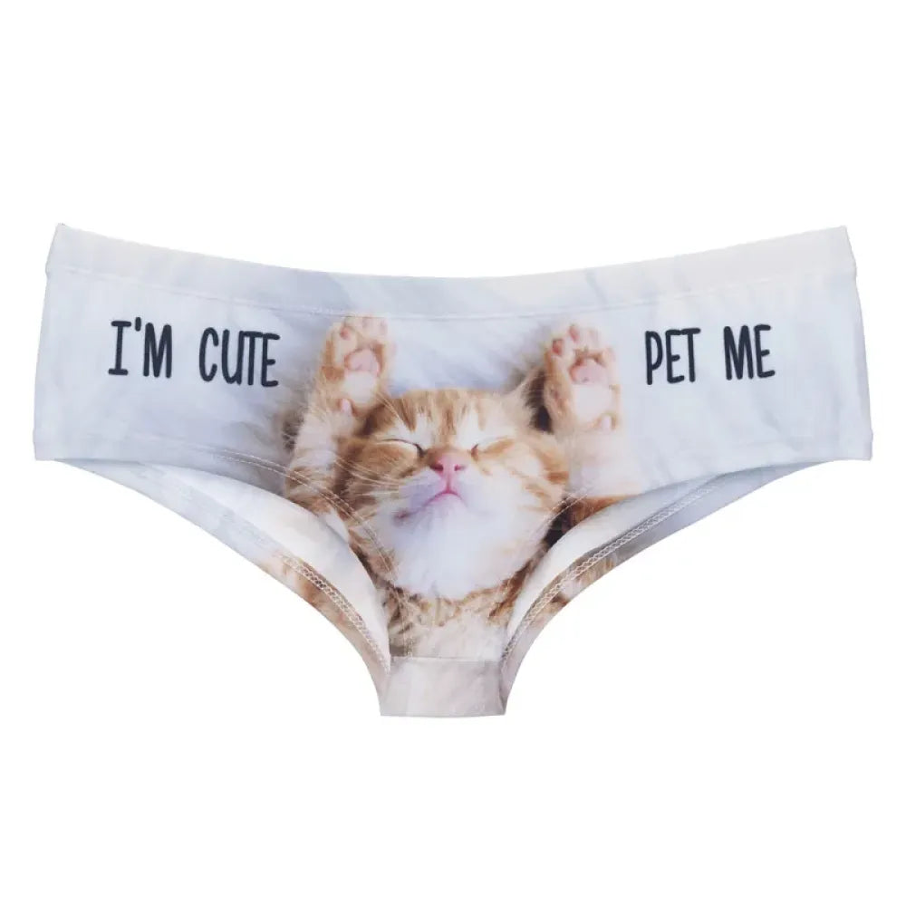 DeanFire I’m Cute Kitty Cartoon Print Sexy Panties