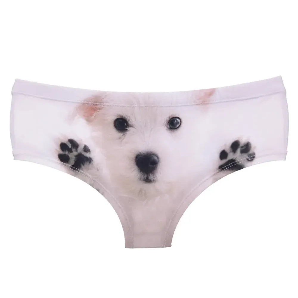 DeanFire Kawaii 3D Panties Women Underwear White Puppy
