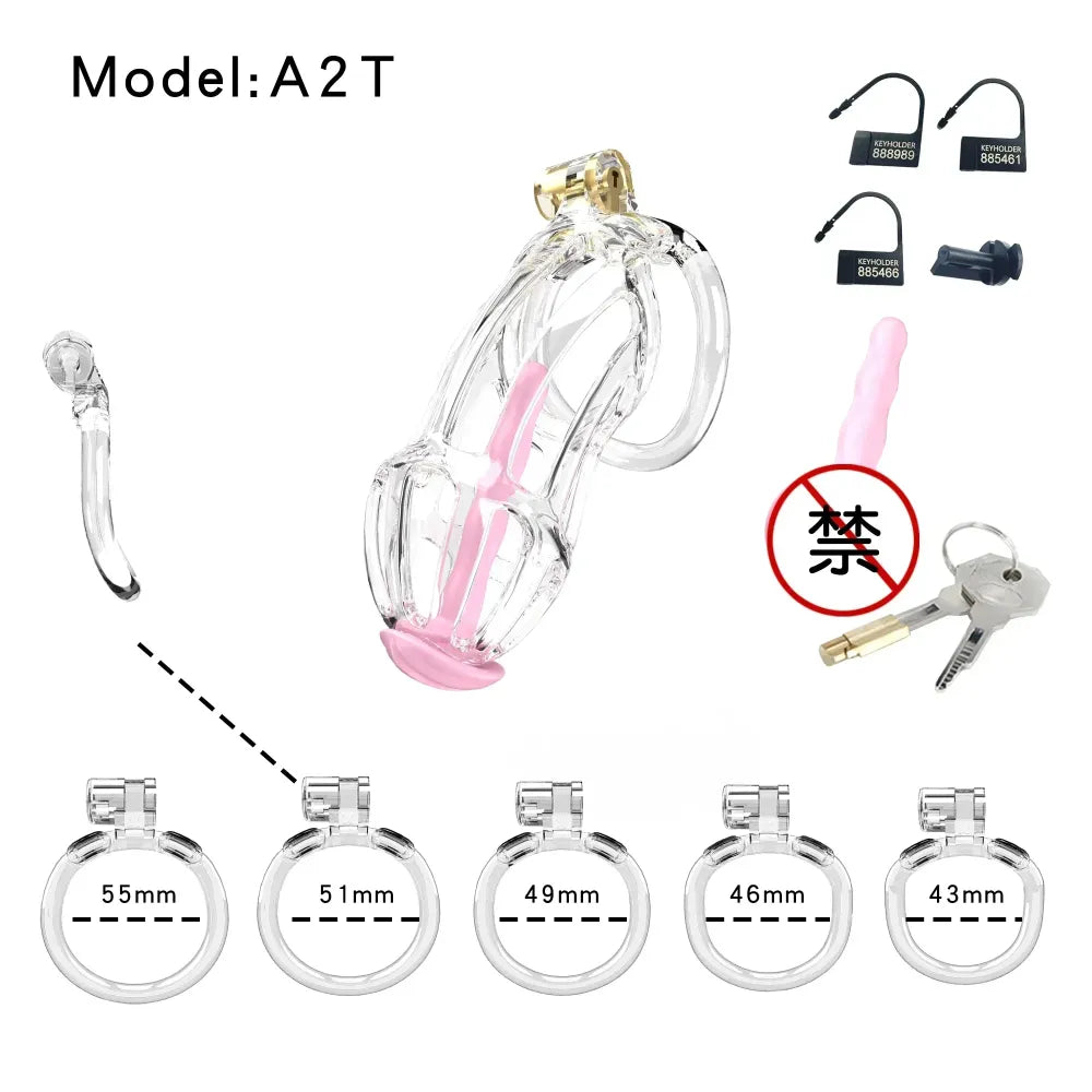 Lightweight Chastity Cage Transparent Plastic Cock Lock