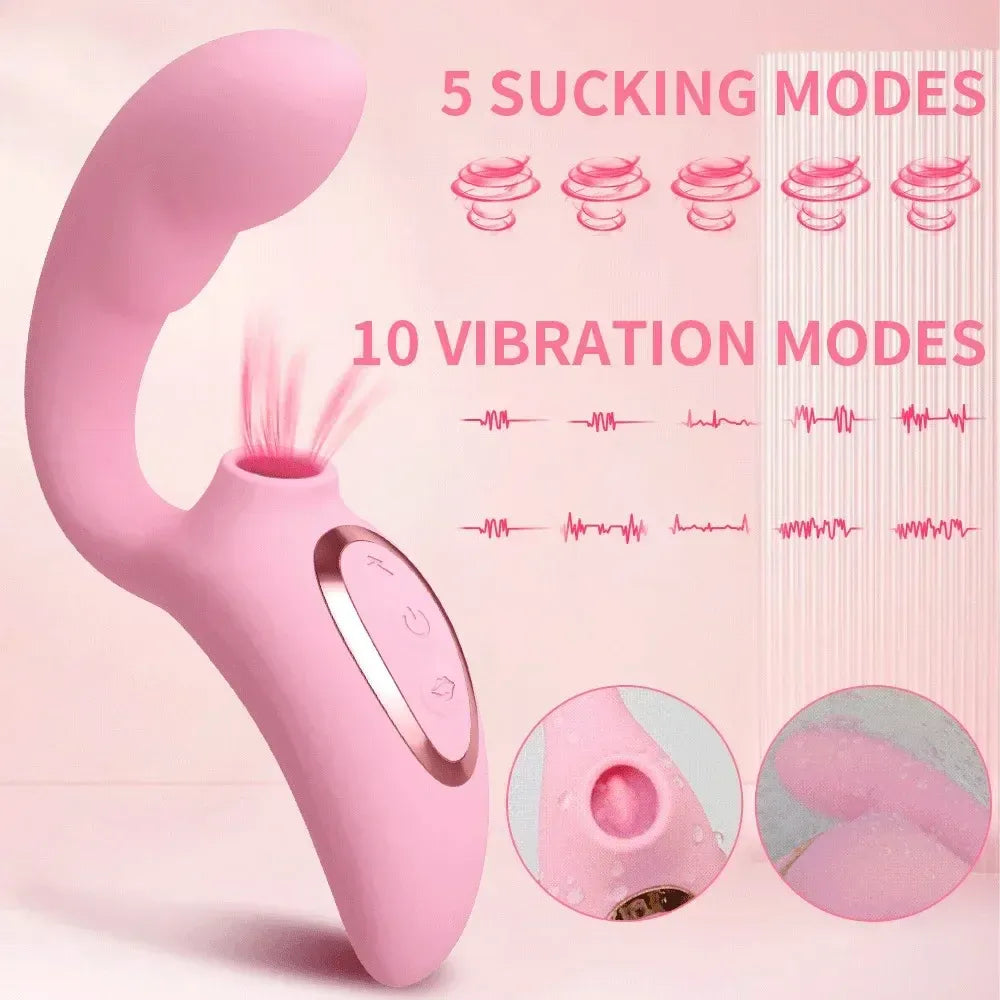 Powerful Dual Stimulation Clit Sucker & G-Spot Vibrator