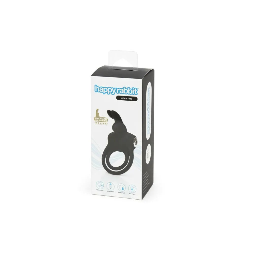 Rabbit Love Vibrating Ring By Happy Rabbit 06500 Black