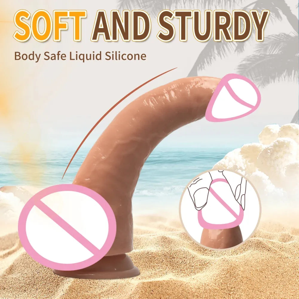 Realistic Soft Dildo with Suction Cup for Anal Stimulation