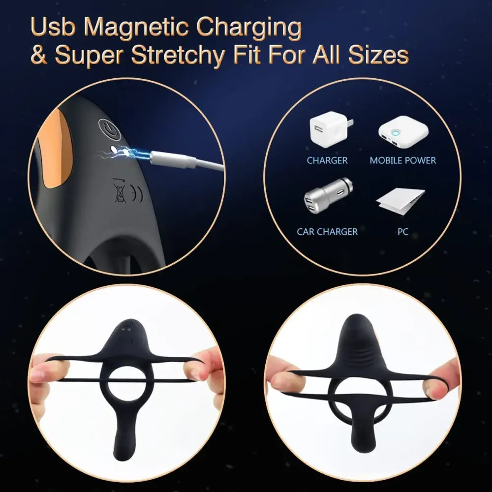 Remote Control Dual Vibrating Cock Ring for Couples