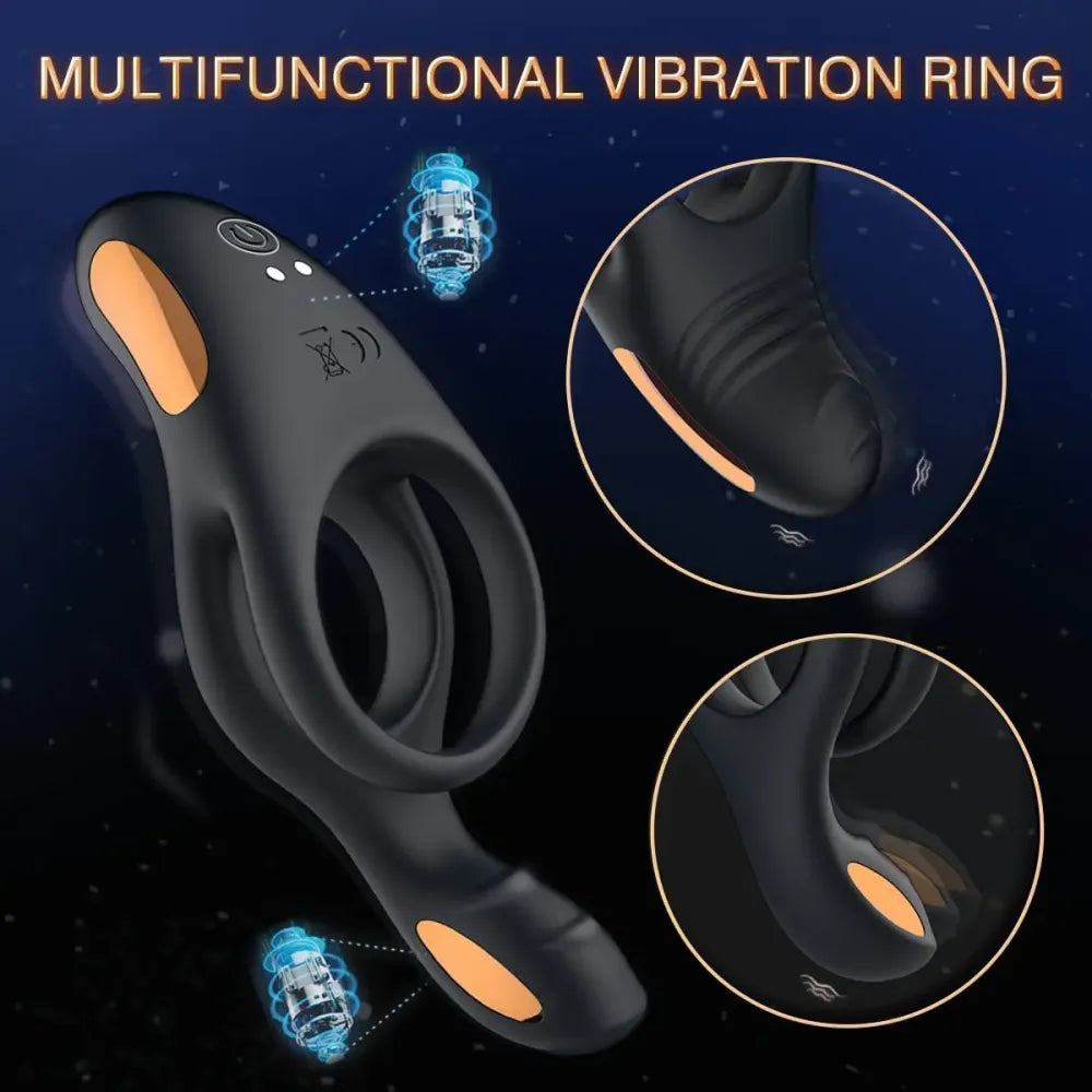 Remote Control Dual Vibrating Cock Ring for Couples