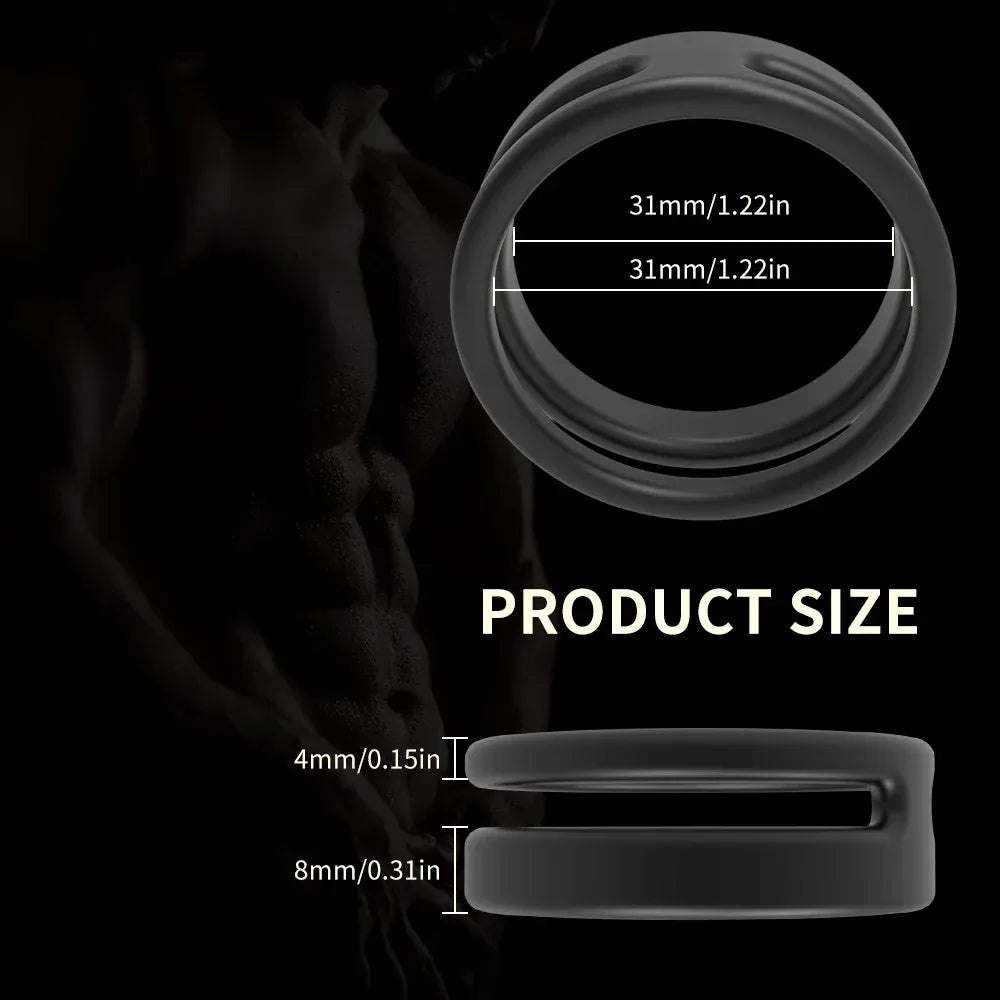 Silicone Dual Cock Ring For Men Delay Ejaculation &