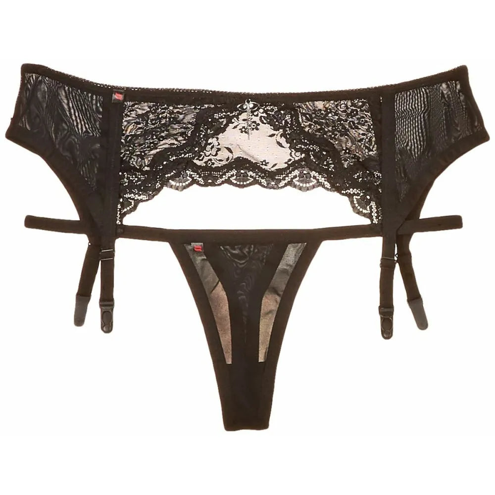 Suspender By Obsessive Charms Black Xxl