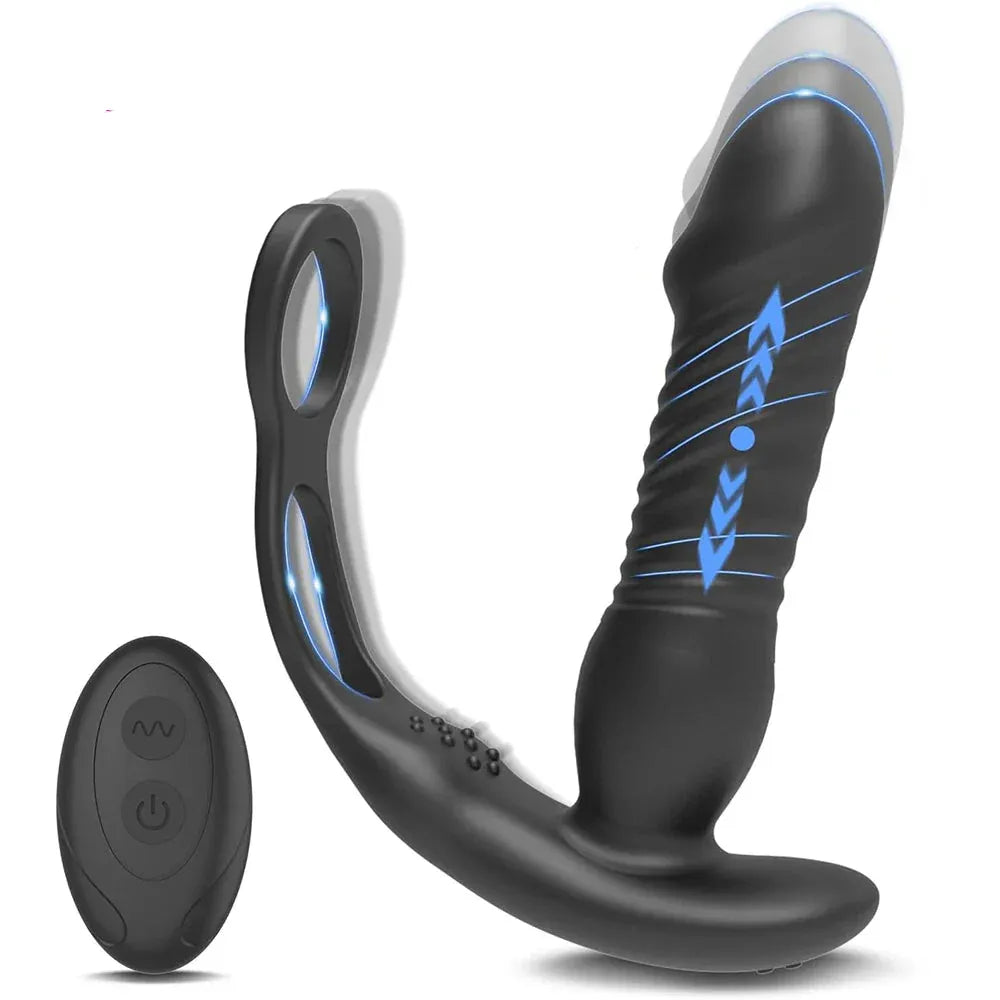 Wireless Anal Vibrator With Thrusting Plug