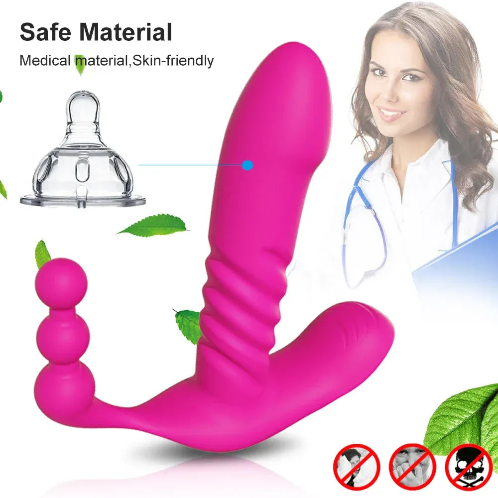 Wireless Thrusting Dildo for Women - Clitoral & Anal